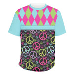 Harlequin & Peace Signs Men's Crew T-Shirt - Small