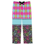 Harlequin & Peace Signs Mens Pajama Pants - XS