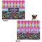 Harlequin & Peace Signs Microfleece Dog Blanket - Large- Front & Back