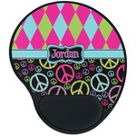 Harlequin & Peace Signs Mouse Pad with Wrist Support