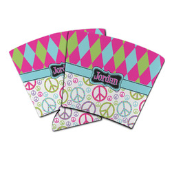 Harlequin & Peace Signs Party Cup Sleeve (Personalized)