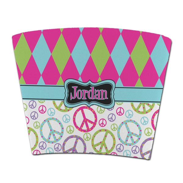 Custom Harlequin & Peace Signs Party Cup Sleeve - without bottom (Personalized)