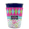 Harlequin & Peace Signs Party Cup Sleeves - without bottom - FRONT (on cup)