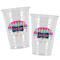 Harlequin & Peace Signs Party Cups - 16oz - Alt View