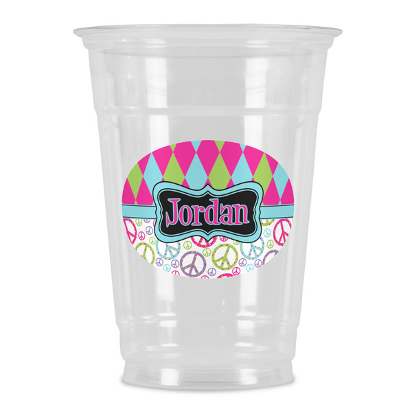 Custom Harlequin & Peace Signs Party Cups - 16oz (Personalized)