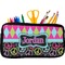Harlequin & Peace Signs Neoprene Pencil Case - Small w/ Name or Text