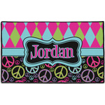 Harlequin & Peace Signs Door Mat - 60"x36" (Personalized)