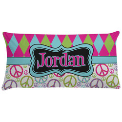 Harlequin & Peace Signs Pillow Case - King (Personalized)