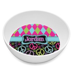 Harlequin & Peace Signs Melamine Bowl - 8 oz (Personalized)