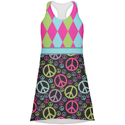 Harlequin & Peace Signs Racerback Dress - Large