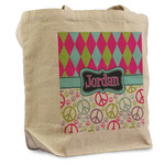 Harlequin & Peace Signs Reusable Cotton Grocery Bag - Single (Personalized)