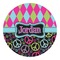 Harlequin & Peace Signs Round Decal - XLarge (Personalized)