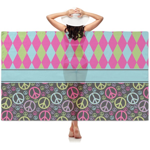 Custom Harlequin & Peace Signs Sheer Sarong