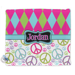 Harlequin & Peace Signs Security Blanket - Single Sided (Personalized)