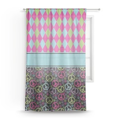 Harlequin & Peace Signs Sheer Curtain - 50"x84"