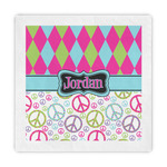 Harlequin & Peace Signs Decorative Paper Napkins (Personalized)