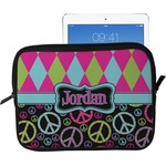 Harlequin & Peace Signs Tablet Case / Sleeve - Large (Personalized)