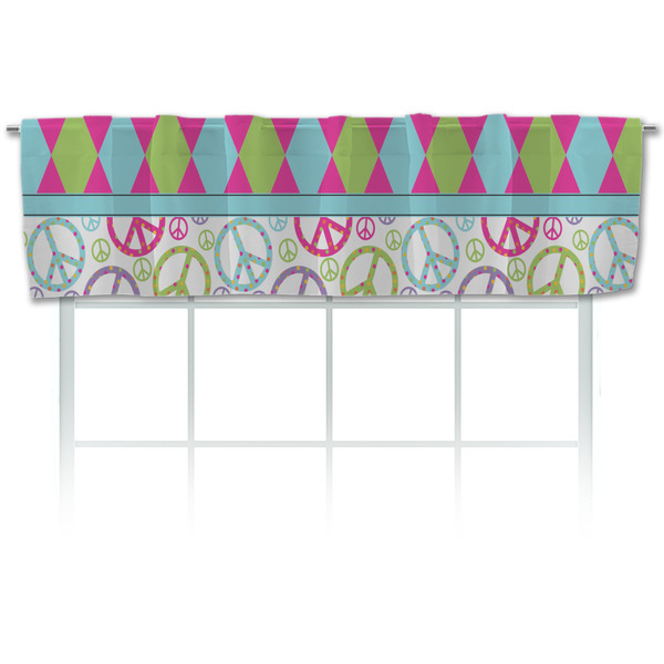 Custom Harlequin & Peace Signs Valance