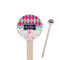 Harlequin & Peace Signs Wooden 7.5" Stir Stick - Round - Closeup