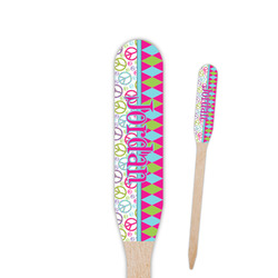 Harlequin & Peace Signs Paddle Wooden Food Picks (Personalized)