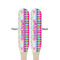 Harlequin & Peace Signs Wooden Food Pick - Paddle - Double Sided - Front & Back