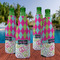 Harlequin & Peace Signs Zipper Bottle Cooler - Set of 4 - LIFESTYLE