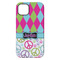 Harlequin & Peace Signs iPhone 14 Plus Tough Case - Back