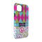 Harlequin & Peace Signs iPhone 14 Tough Case - Angle