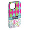 Harlequin & Peace Signs iPhone 15 Plus Tough Case - Angle