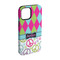 Harlequin & Peace Signs iPhone 15 Tough Case -  Angle