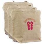 FlipFlop Reusable Cotton Grocery Bags - Set of 3 (Personalized)