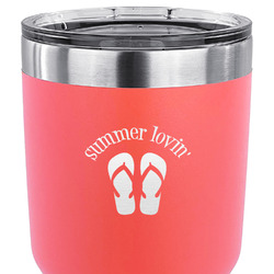 FlipFlop 30 oz Stainless Steel Tumbler - Coral - Double Sided (Personalized)