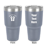 FlipFlop 30 oz Stainless Steel Tumbler - Grey - Double-Sided (Personalized)