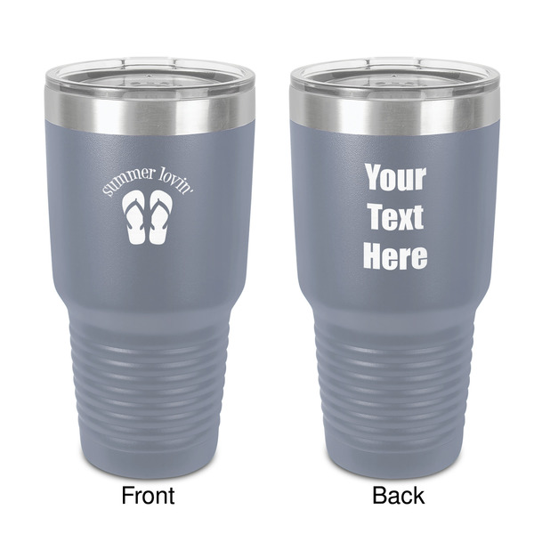 Custom FlipFlop 30 oz Stainless Steel Tumbler - Grey - Double-Sided (Personalized)