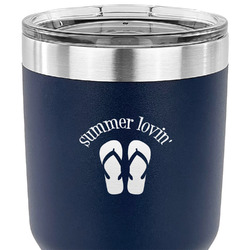 FlipFlop 30 oz Stainless Steel Tumbler - Navy - Double Sided (Personalized)