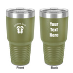 FlipFlop 30 oz Stainless Steel Tumbler - Olive - Double-Sided (Personalized)