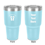 FlipFlop 30 oz Stainless Steel Tumbler - Teal - Double-Sided (Personalized)