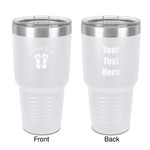 FlipFlop 30 oz Stainless Steel Tumbler - White - Double-Sided (Personalized)