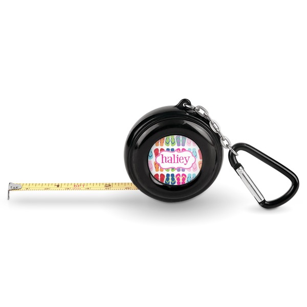 Custom FlipFlop Pocket Tape Measure - 6 Ft w/ Carabiner Clip (Personalized)