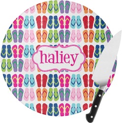 FlipFlop Round Glass Cutting Board - Small (Personalized)