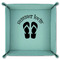 FlipFlop 9" x 9" Teal Leatherette Snap Up Tray - FOLDED