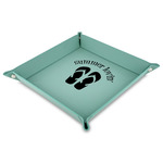 FlipFlop Faux Leather Dice Tray - 9" x 9"  - Teal (Personalized)