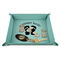 FlipFlop 9" x 9" Teal Leatherette Snap Up Tray - STYLED