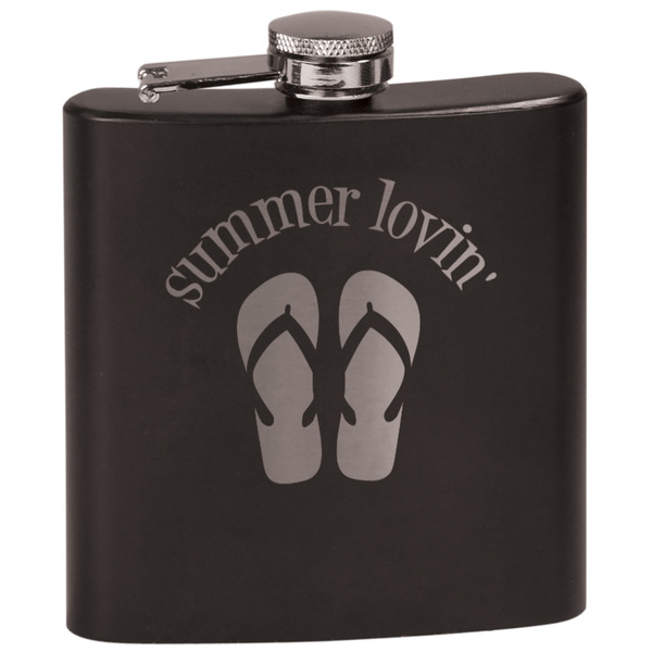 Custom FlipFlop Black Flask Set (Personalized)