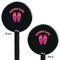 FlipFlop Black Plastic 5.5" Stir Stick - Double Sided - Round - Front & Back