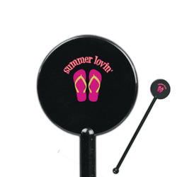 FlipFlop 5.5" Round Plastic Stir Sticks - Black - Double Sided (Personalized)