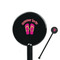 FlipFlop Black Plastic 5.5" Stir Stick - Round - Closeup