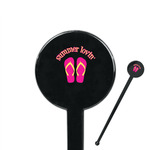 FlipFlop 7" Round Plastic Stir Sticks - Black - Double Sided (Personalized)