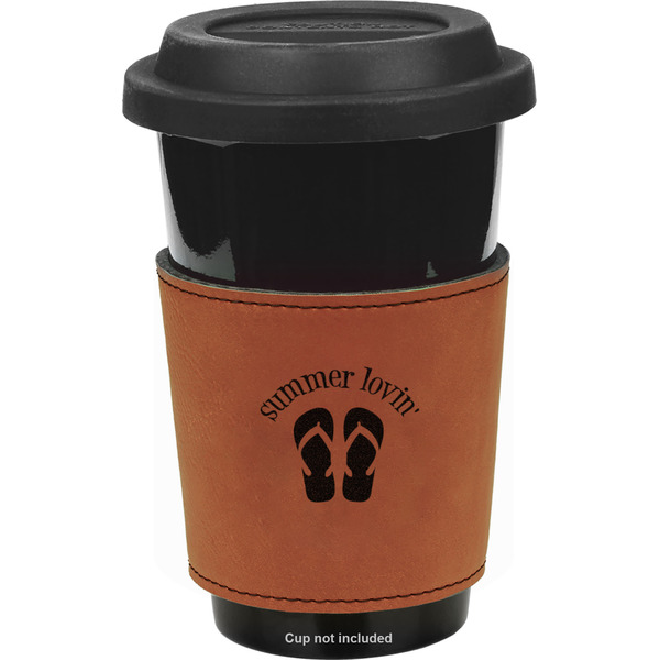 Custom FlipFlop Leatherette Cup Sleeve - Single Sided (Personalized)