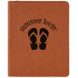 FlipFlop Leatherette Zipper Portfolio with Notepad (Personalized)